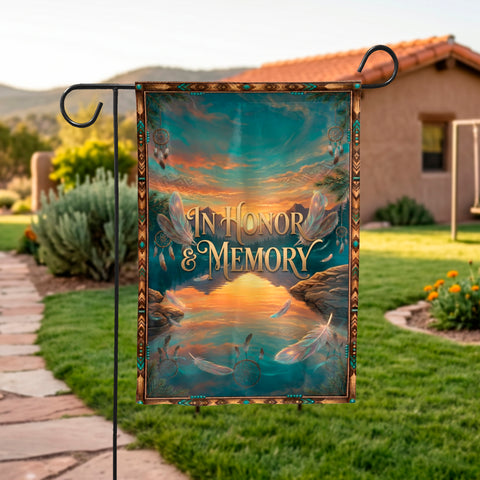 DS260521M02 In Honor Memory Native American Garden Flag