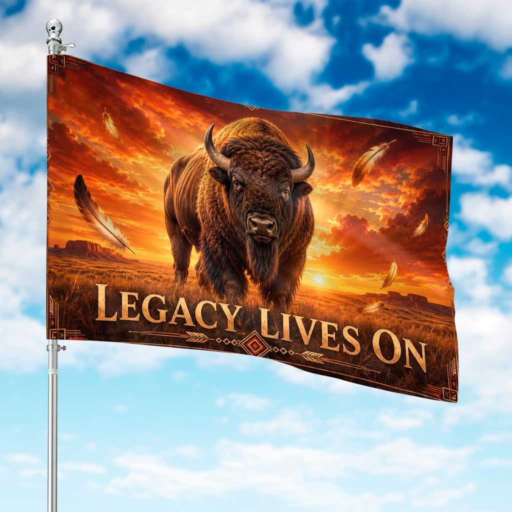 DS260521M04 Bison Legacy Native American House Flag