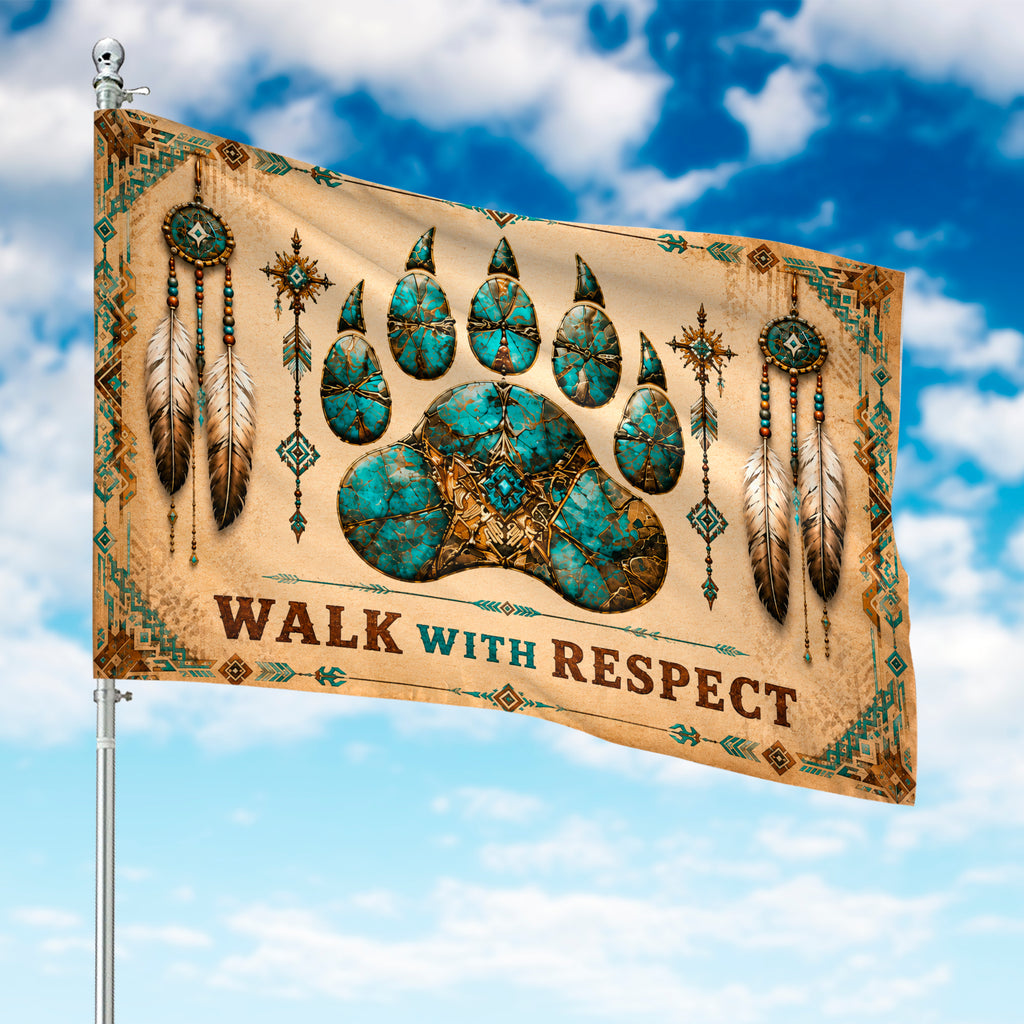 DS260521M10 Walk with Respect Native American House Flag