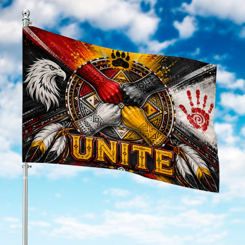 DS260521M14 Honor Heritage Native American House Flag