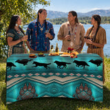 DS260710M01 Running Wolf Native American Elastic Table Cover