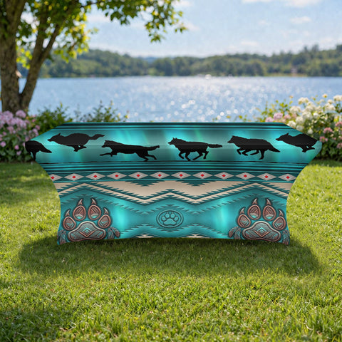 DS260710M01 Running Wolf Native American Elastic Table Cover