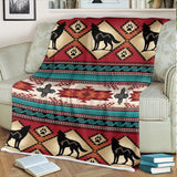 DS260710M02 Wolf Native American Fleece Blanket