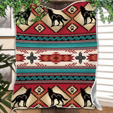 DS260710M02 Wolf Native American Fleece Blanket