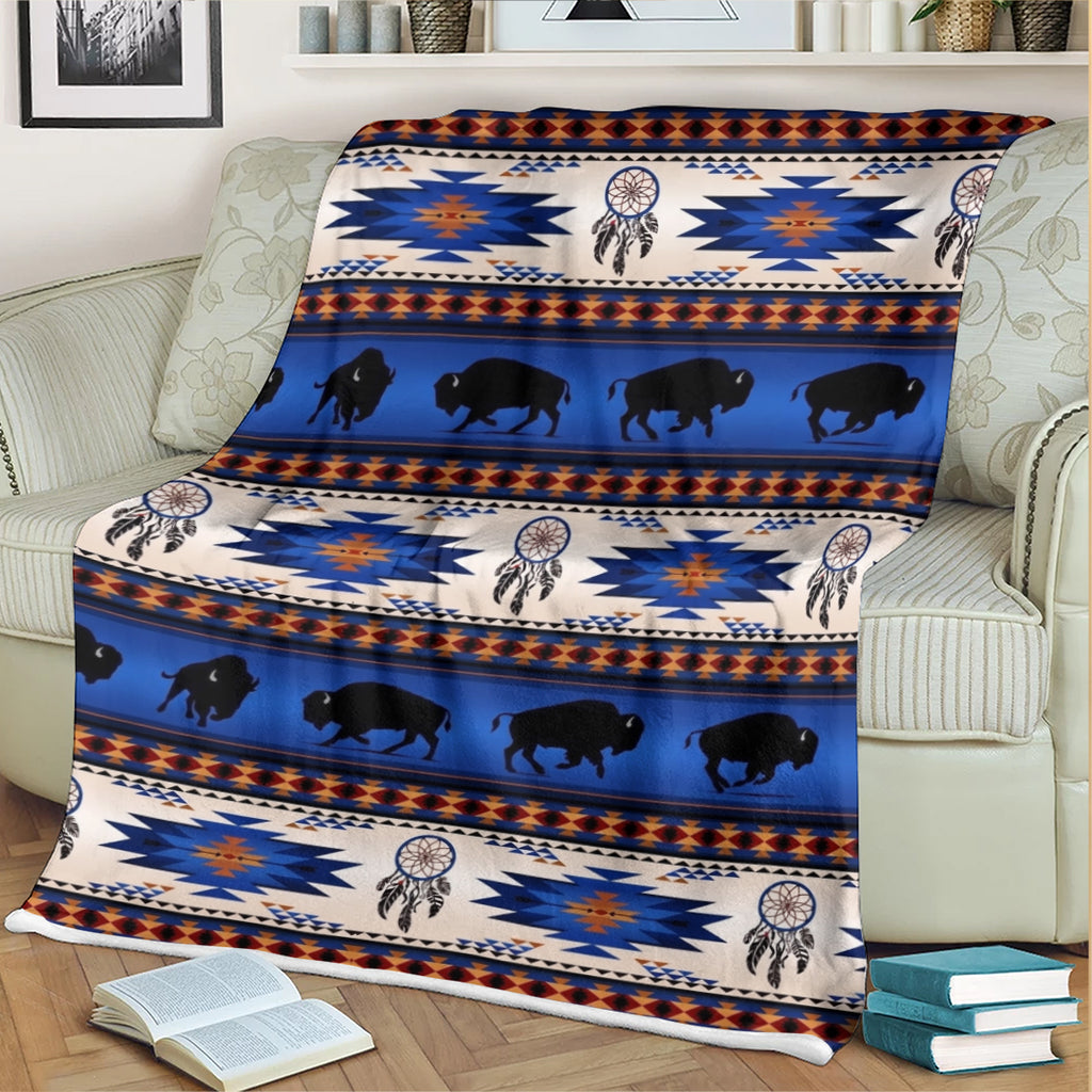 DS260710M03 Bison Native American Fleece Blanket