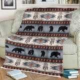 DS260710M04 Bear Native American Fleece Blanket