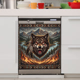 DS260710M09 Wolf Dreamcatcher Native American Magnet Dishwasher Cover