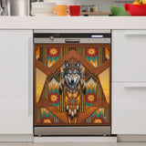DS260710M12 Wolf Native American Magnet Dishwasher Cover