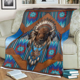 DS260710M14 Bison Native American Fleece Blanket
