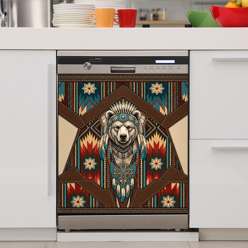 DS260710M15 Bear Chief Native American Magnet Dishwasher Cover