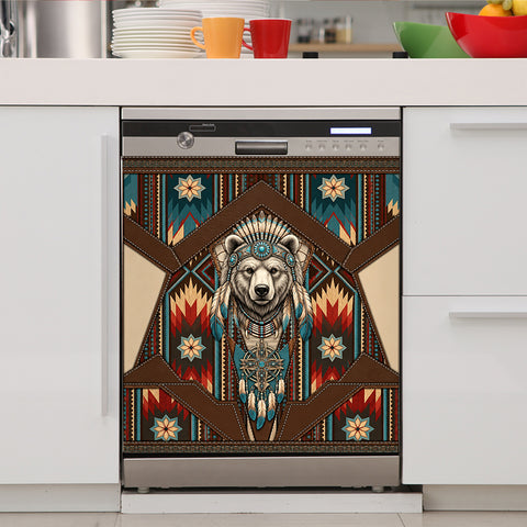 DS260710M15 Bear Chief Native American Magnet Dishwasher Cover