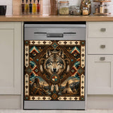 DS260713M02 Wolf Native American Magnet Dishwasher Cover