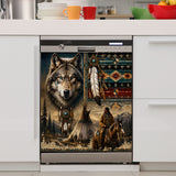 DS260713M03 Wolf and Chief Native American Magnet Dishwasher Cover