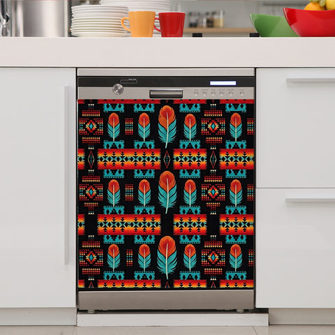 DS260713M04 Feather Native American Magnet Dishwasher Cover