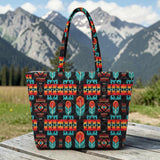 DS260713M04 Feather Native American Quilted Shoulder Tote Bag
