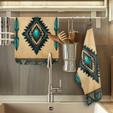 DS260715M01 Turquoise Southwest Native American Kitchen Dish Towel Set of 2