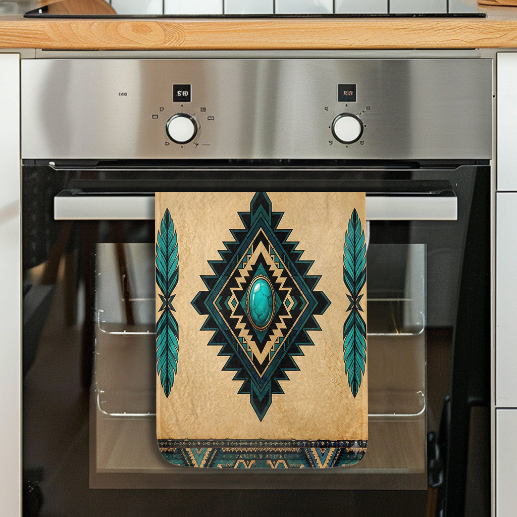 DS260715M01 Turquoise Southwest Native American Kitchen Dish Towel Set of 2