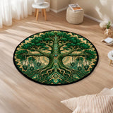 Sacred Tree of Life Native American Round Quilt Rug DS260724M01