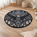 Spirit Eagle Native American Round Quilt Rug DS260724M09