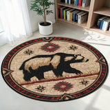 Tribal Bear Native American Round Quilt Rug DS260724M17
