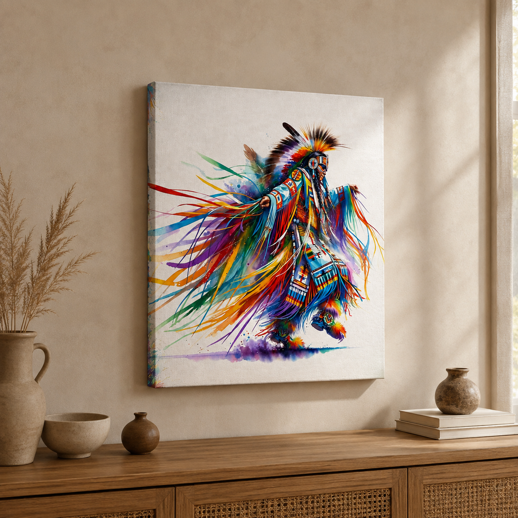 Dancer Powwow Native American Canvas Wall DS250428M03