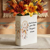 Dream Catcher Live Your Dream Native American Ceramic Book-Shaped Vase
