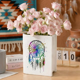 Dream Catcher Native American Ceramic Book-Shaped Vase