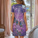 Dreamcatcher Native American Short Sleeve Button Nightdress 20190801_M01