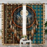 Dreamcatcher Wolf Native American Living Room Curtain DS260713M06
