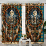 Dreamcatcher Wolf Native American Living Room Curtain DS260713M06