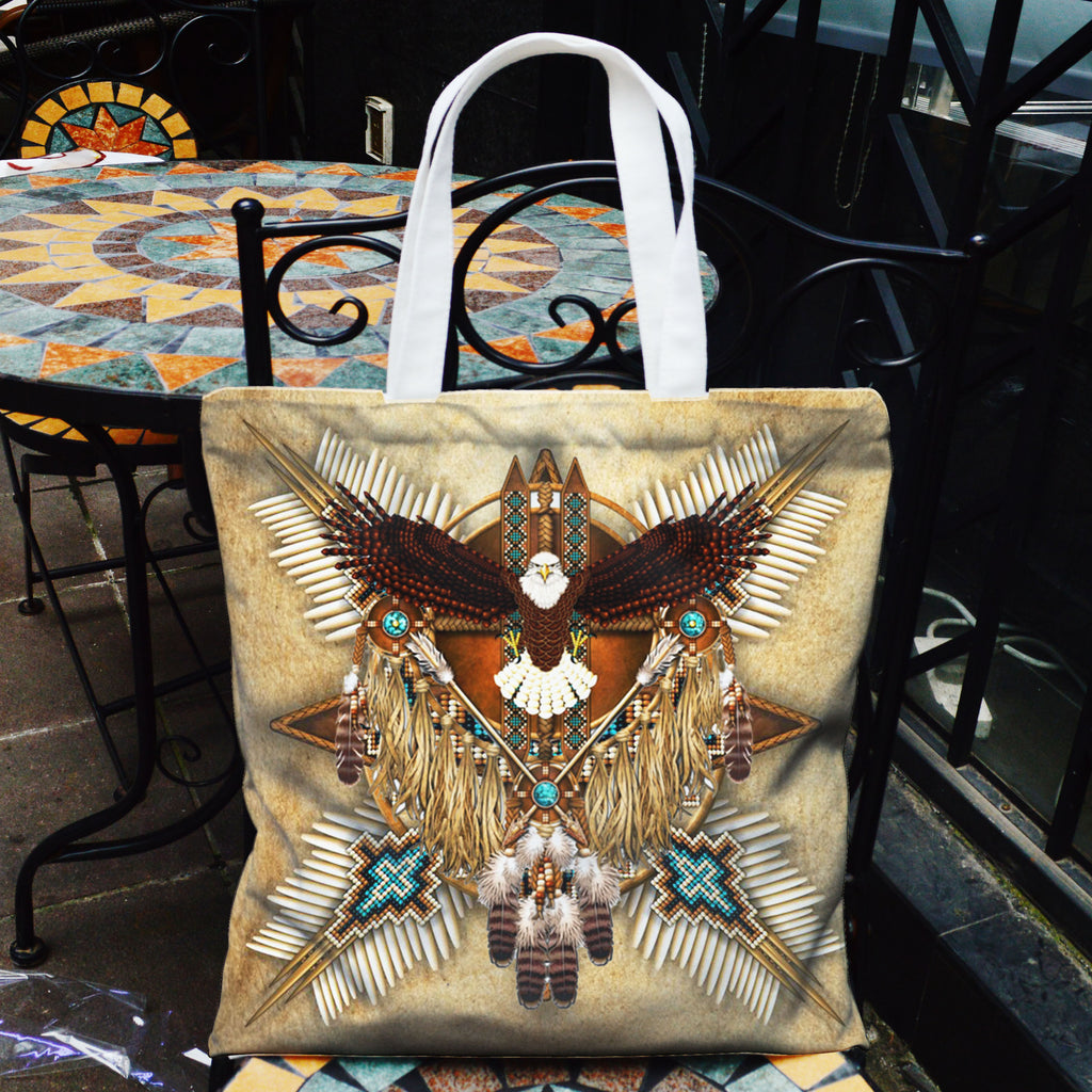 Eagle Dreamcatcher Native American Pocket Canvas Bag