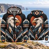 Eagle Sunset Spirit Native American-Inspired 3D Fleece Hoodie SHm001