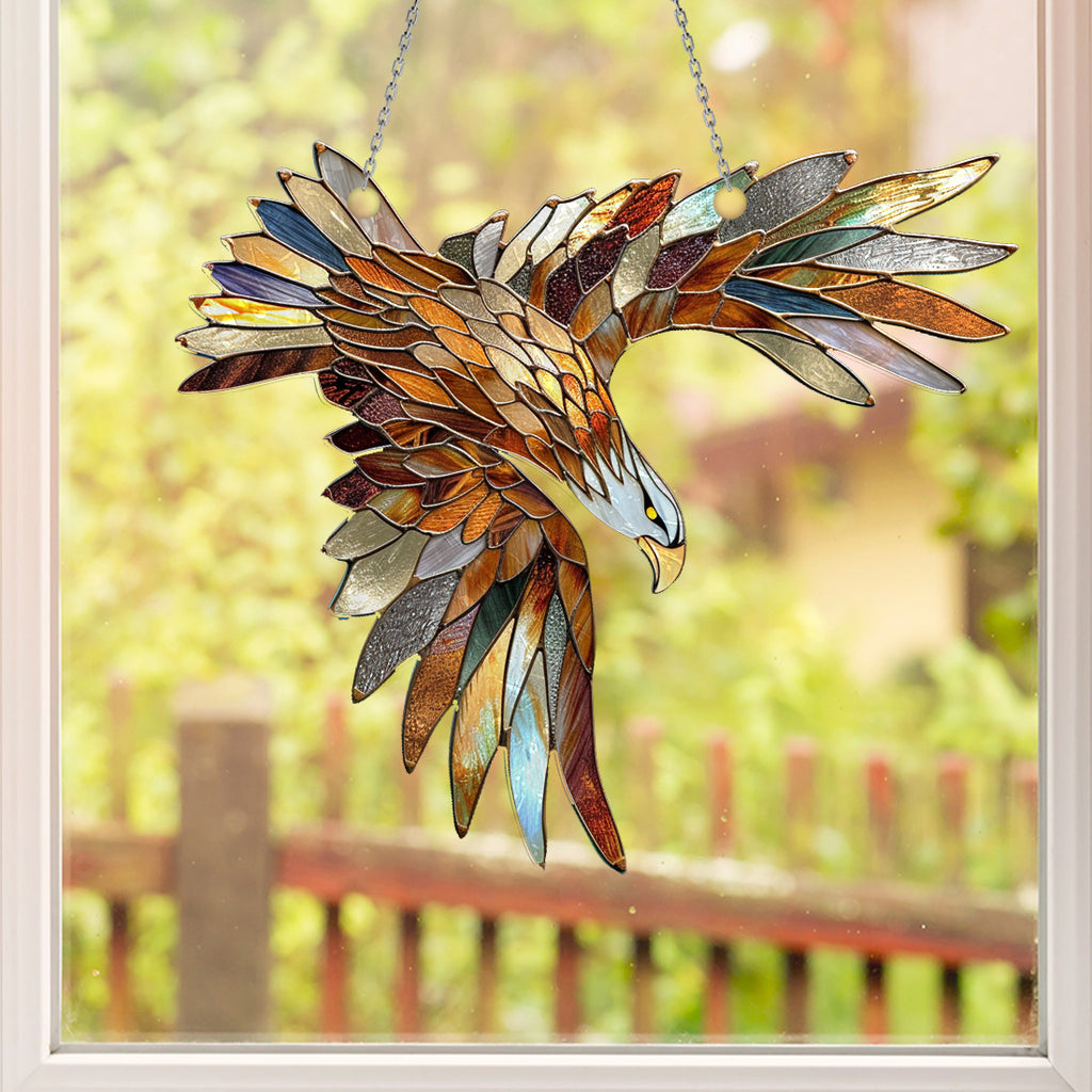 Eagle Fly Native American Custom Shape Water Ripple Acrylic Hanging Ornament