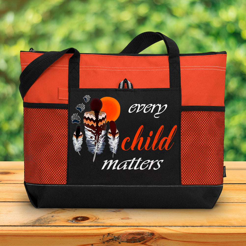Every Child Matters 2 Native American Tote Bag With Mesh Pockets