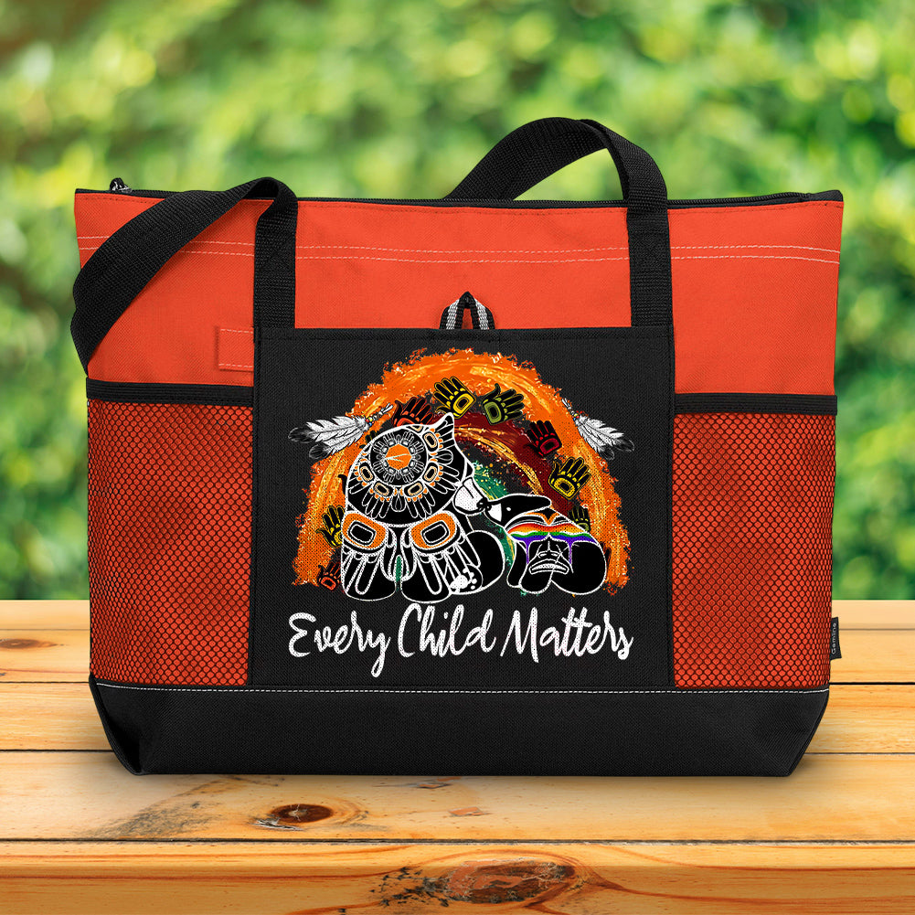 Every Child Matters 5 Native American Tote Bag With Mesh Pockets
