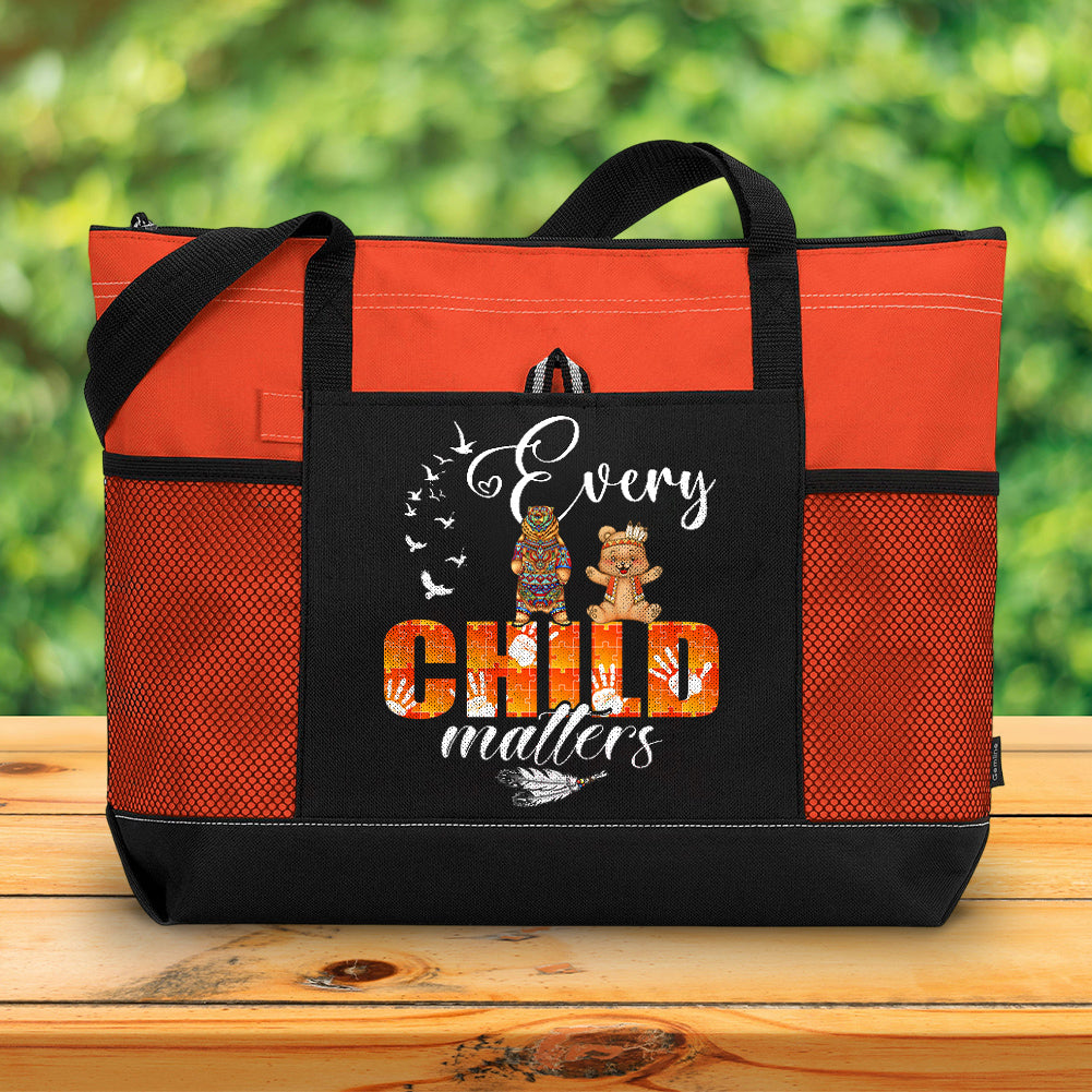 Every Child Matters 7 Native American Tote Bag With Mesh Pockets