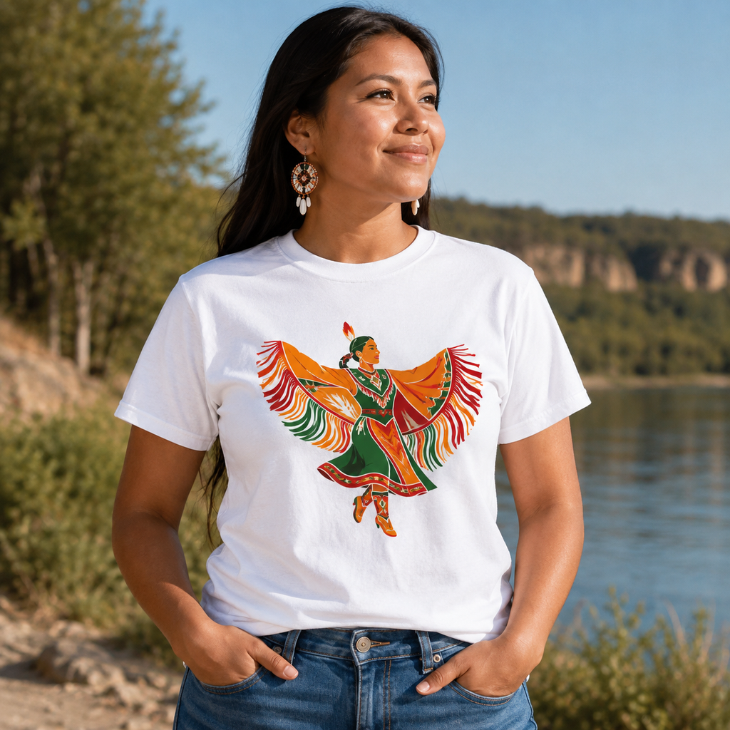 Fancy Shawl Dancer Native American-Inspired 2D T-Shirt TSm061