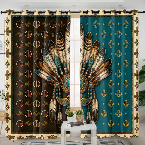 Feather Native American Living Room Curtain DS260713M07