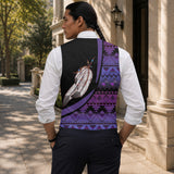 Feather Native American Suit Vest Jacket Print Front & Back BJ000132