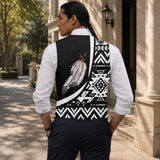 Feather Native American Suit Vest Jacket Print Front & Back BJ000152