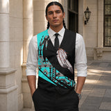 Feather Native American Suit Vest Jacket Print Front & Back CBT0024