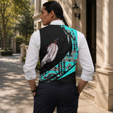 Feather Native American Suit Vest Jacket Print Front & Back CBT0024