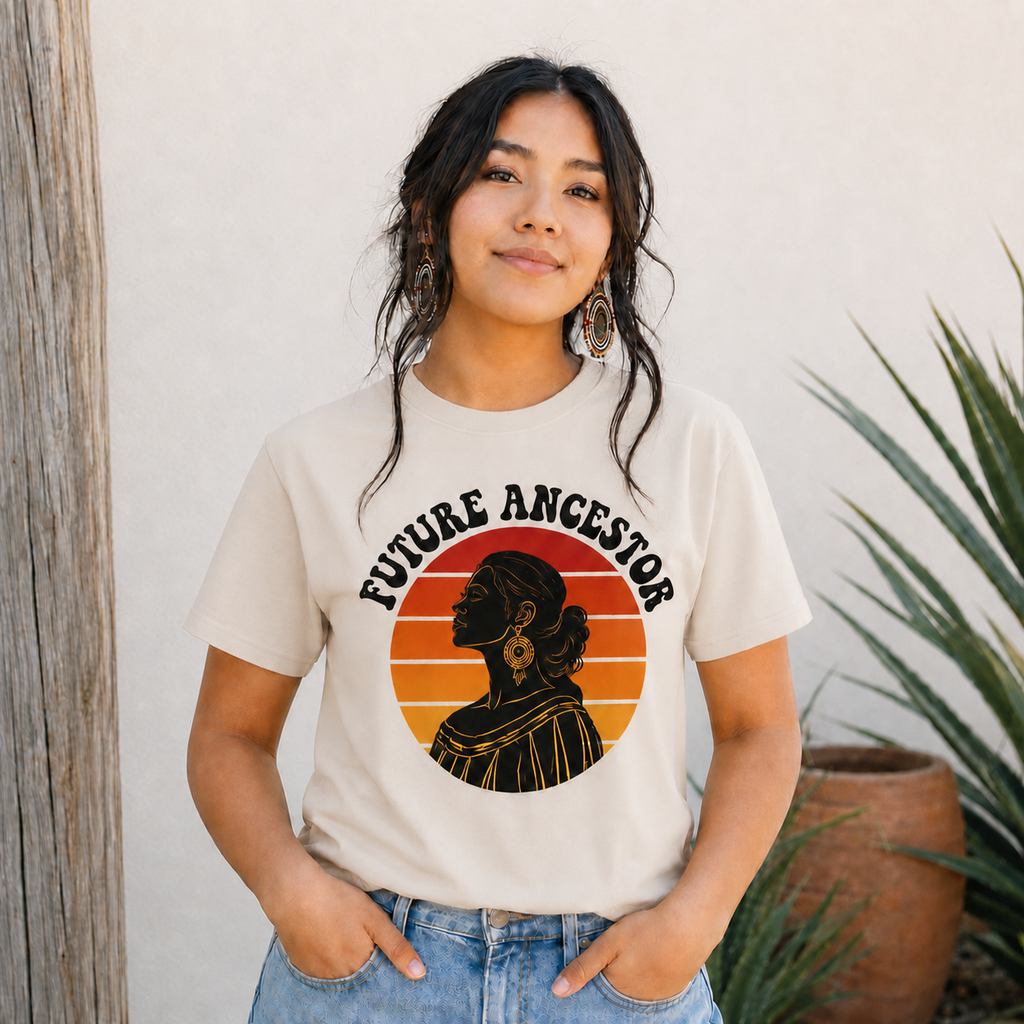 Future Ancestor Sunset Native American-Inspired 2D T-Shirt TSm062