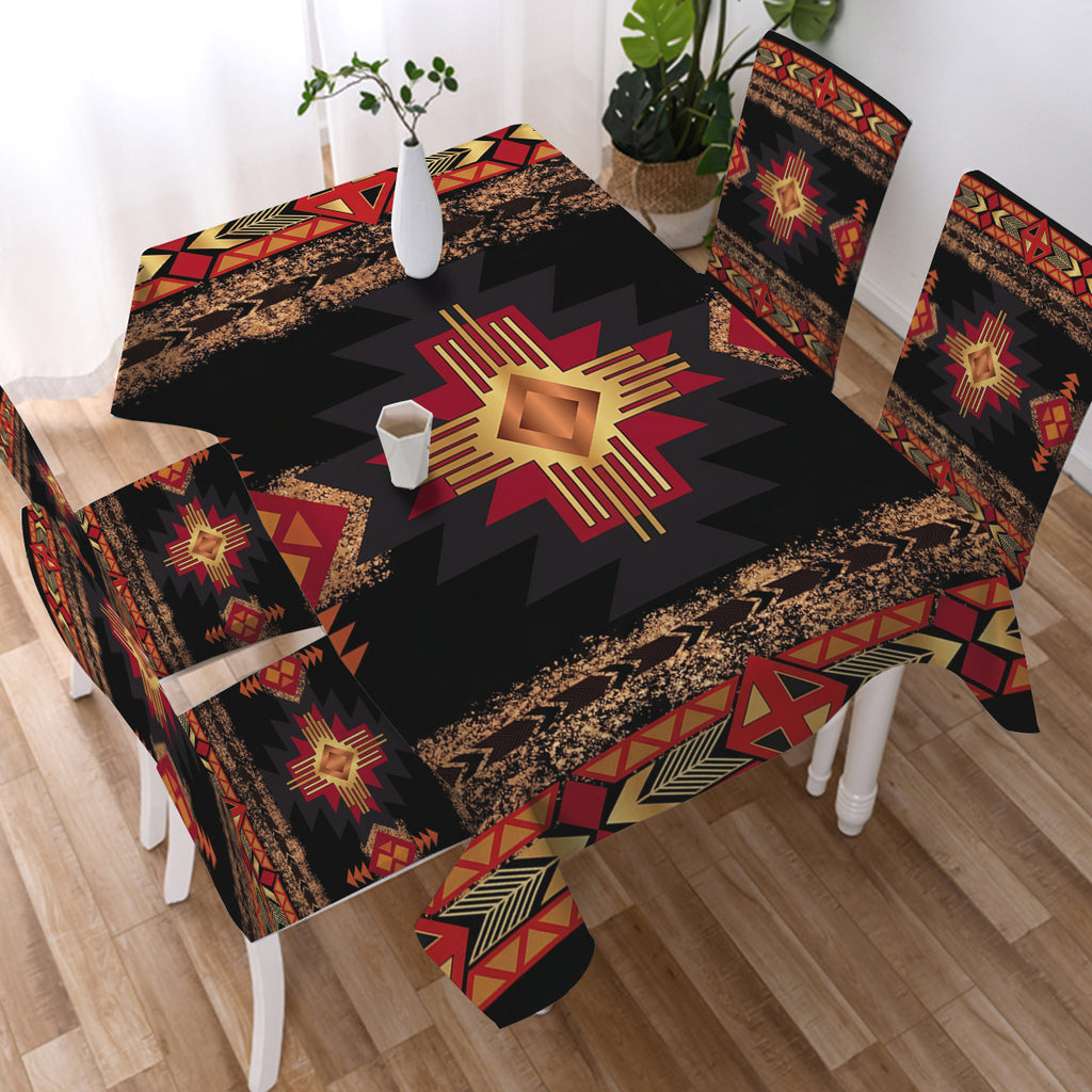 GB-HS00014v2 Native American 5pcs Dining Table Set - Tablecloth