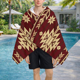 GB-HS00025 Pattern Native American Hooded Towel Poncho