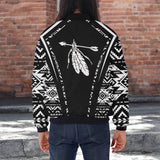 GB-HW000298 Feather Native American Bomber Jacket With Sleeve Pocket