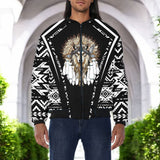 GB-HW000298v3 Wolf Native American Bomber Jacket With Sleeve Pocket