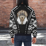 GB-HW000298v3 Wolf Native American Bomber Jacket With Sleeve Pocket
