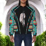 GB-HW000300 Feather Native American Bomber Jacket With Sleeve Pocket
