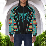 GB-HW000300v2 Bison Native American Bomber Jacket With Sleeve Pocket